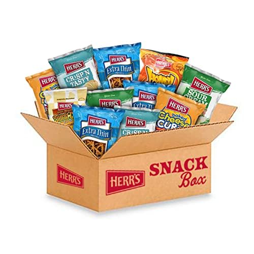 Herrs Snacks Variety Pack, Potato Chips, Pretzels, Popcorn, Cheese Curls, 1oz Bag (36 Count) Cheese 1 Ounce (pack Of 36)