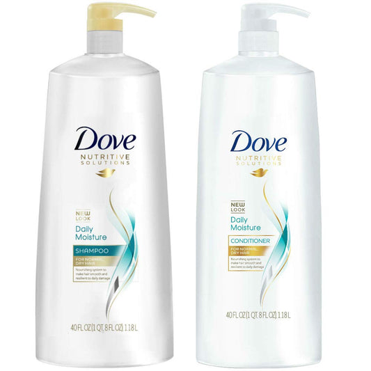 Dove Nutritive Solutions Daily Moisture, Shampoo And Conditioner Duo Set, 40 Ounce Pump Bottles