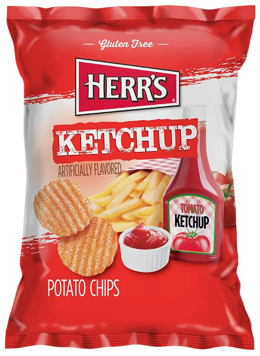 Herrs Ketchup Potato Chips, 2.75 Oz Pack Of 9