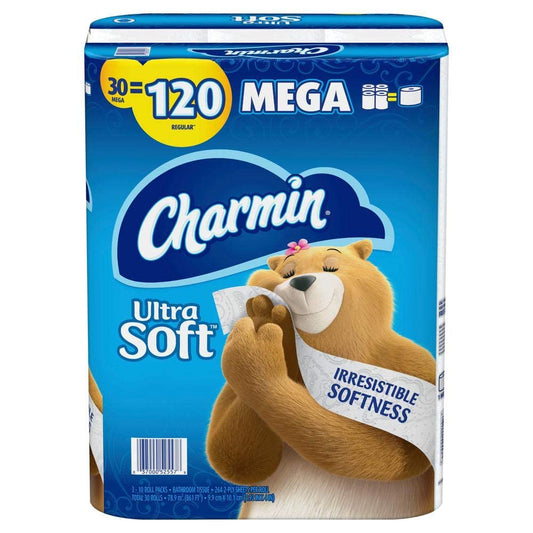 Charmin Ultra Soft Bathroom Tissue (30 Mega Rolls 120 Regular Rolls) Toilet Paper