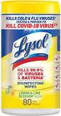 Lysol Disinfecting Wipes, Lemon And Lime Blossom, 80 Count (pack Of 6)