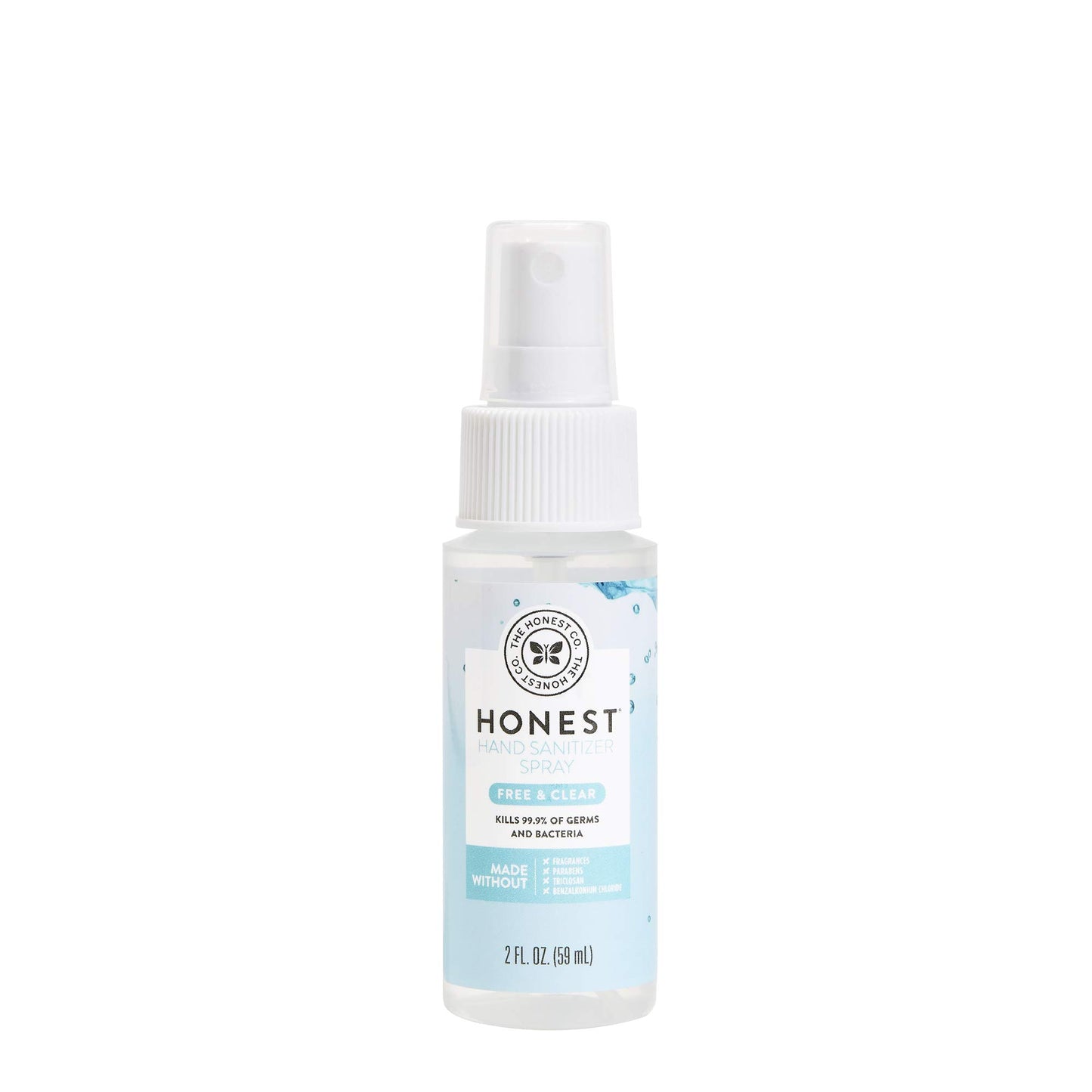 The Honest Company Plant-based Hand Sanitizer Spray Kills 99.9% Of Germs Hypoallergenic, Quick-drying Moisturizing Fragrance Free, 2 Fl Oz 2 Ounce (pack Of 1)