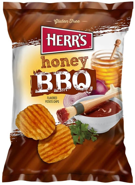 Herrs Honey Bbq Ripple Potato Chips- 7.75 Oz. Bags (4 Bags) 8 Ounce (pack Of 4)