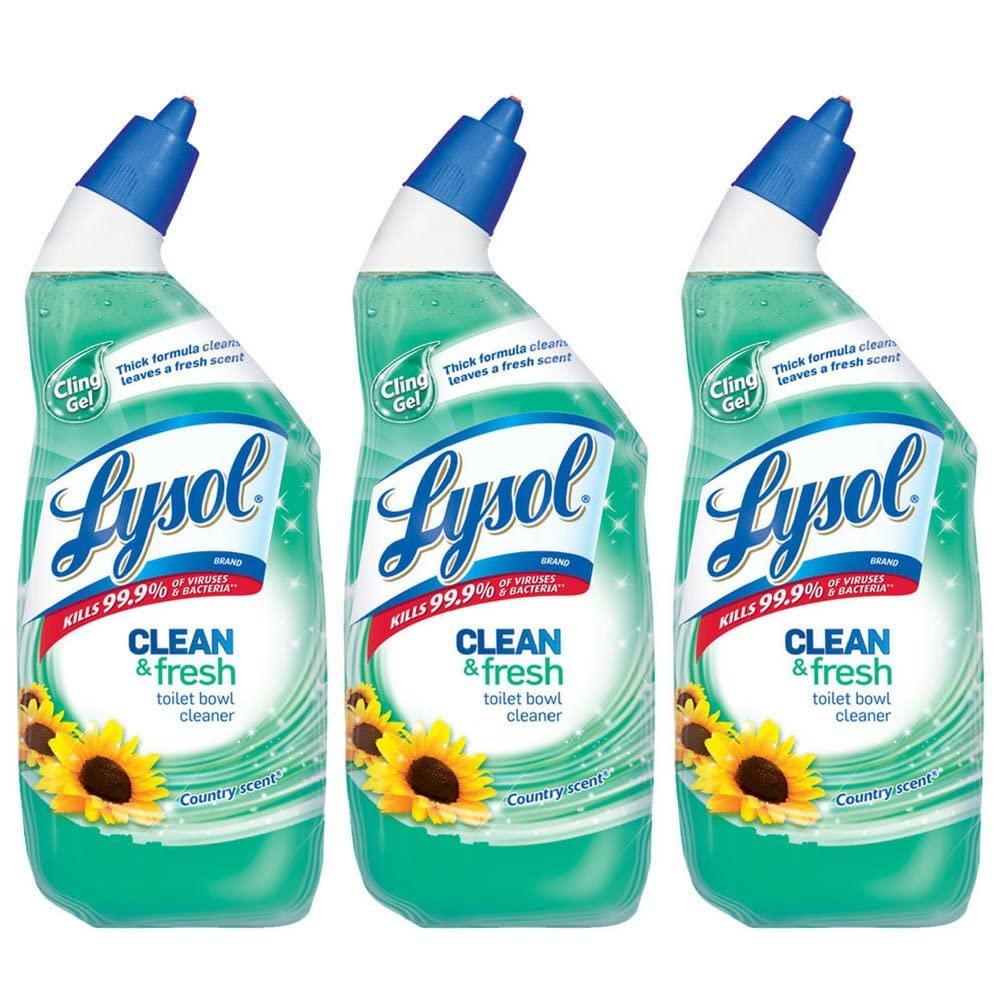 Lysol Cling Gel Toilet Bowl Cleaner, Country Scent, 24 Fl Oz (pack Of 3)