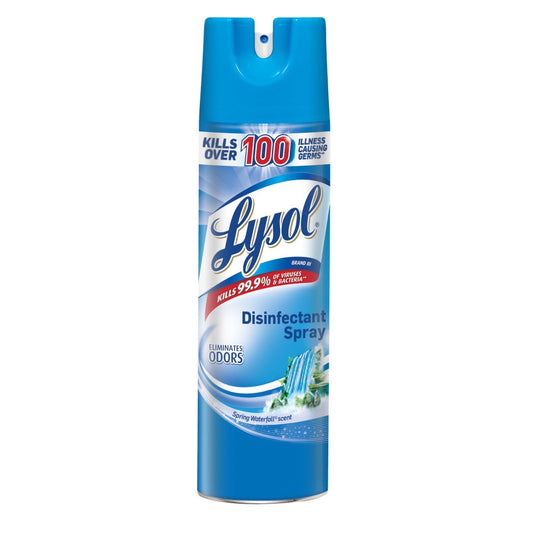 Lysol Disinfectant Spray, Spring Waterfall, 228oz (12x19oz) Spring Waterfall 19 Oz