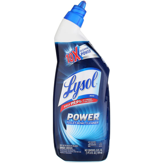 Lysol Power Toilet Bowl Cleaner Gel, For Cleaning And Disinfecting, Stain Removal, 24oz (pack Of 3) Fresh