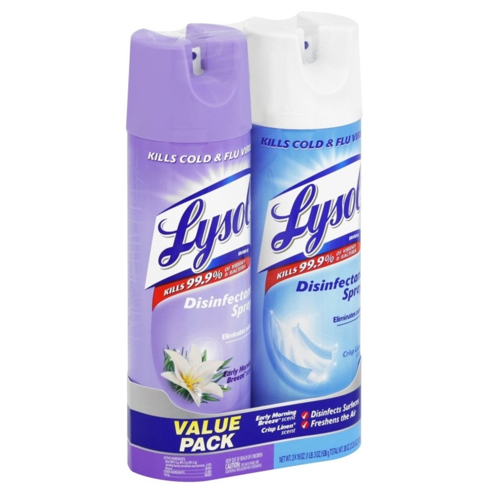 Lysol Disinfectant Spray, Early Morning Breeze Crisp Linen, 38oz (2x19oz)