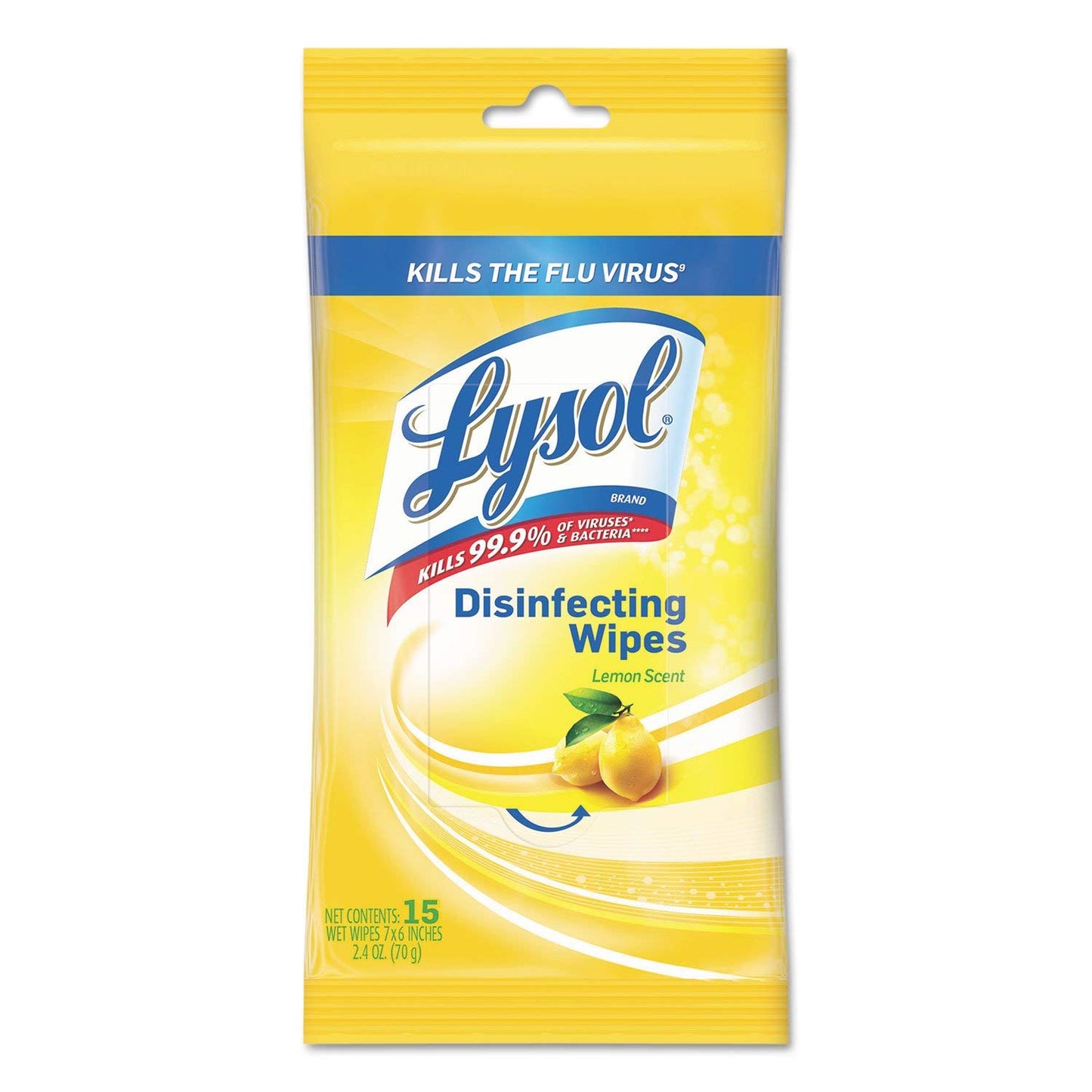 Lysol Disinfecting Wipes To-go Flatpack Lemon & Lime Blossom - 15ct 15 Count (pack Of 1) 15