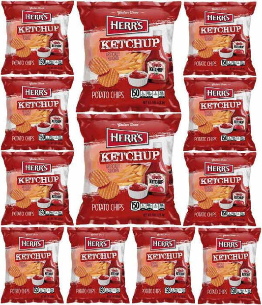 Herrs Ketchup Flavor Potato Chips, 1oz Bag (pack Of 24, Total Of 24 Oz