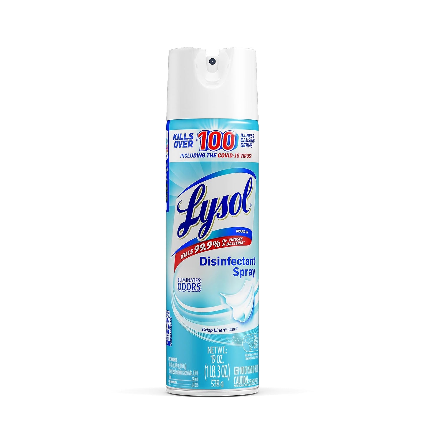 Lysol Disinfectant Spray, Sanitizing, Antibacterial Spray, For Disinfecting And Deodorizing, Crisp Linen, 19 Fl Oz 19 Fl Oz (pack Of 1)