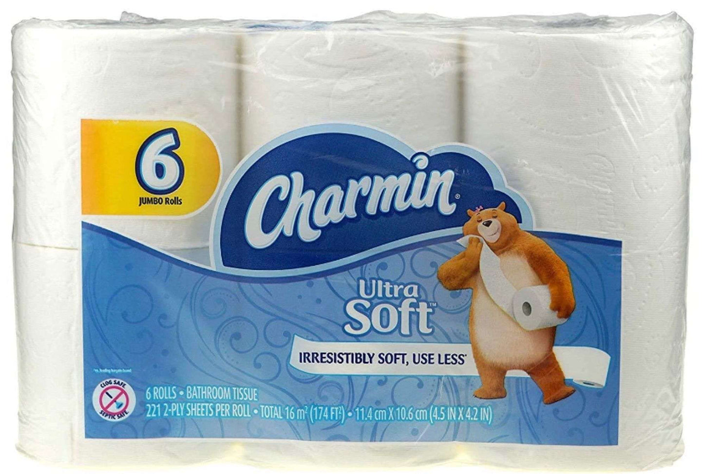 Charmin Ultra Soft Bathroom Tissue 6 Jumbo Rolls