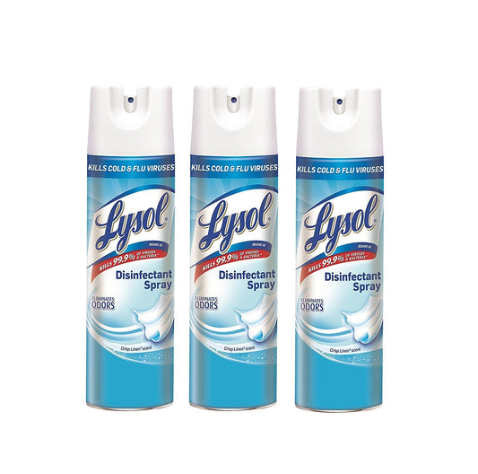 Lysol Disinfectant Spray, Crisp Linen, 57 Oz, Pack Of 3