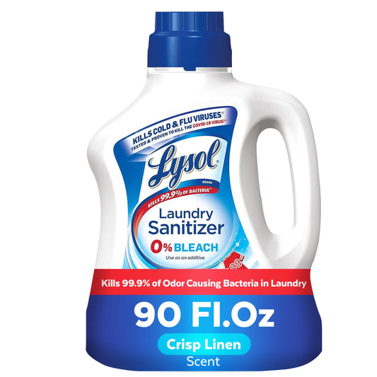 Lysol Laundry Sanitizer Additive, Bacteria-causing Laundry Odor Eliminator, 0% Bleach Laundry Sanitizer, Color, , 90 Fl Oz Crisp Linen