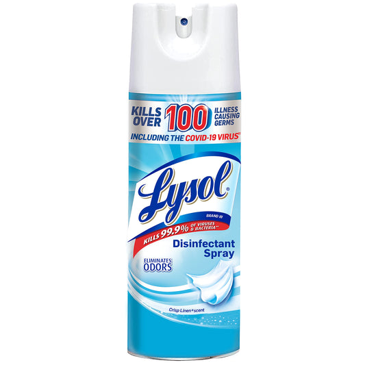 Lysol Disinfectant Spray, Sanitizing And Antibacterial Spray, For Disinfecting And Deodorizing, Crisp Linen, 1 Count, 12.5 Fl Oz