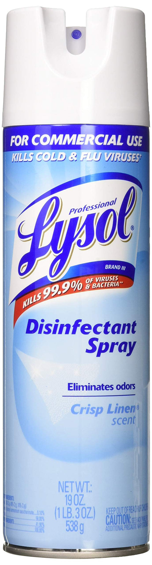 Lysol Disinfectant Spray, Crisp Linen, 19 Ounce, 3 Count 1.19 Pound (pack Of 3)