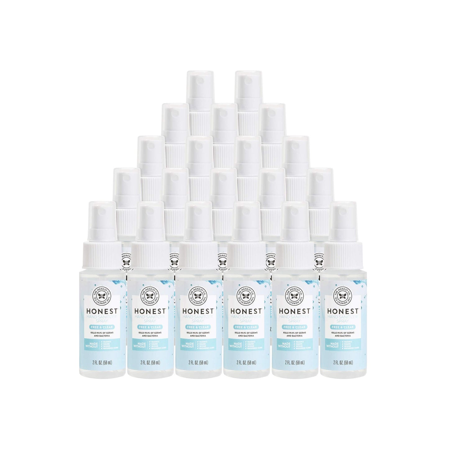 The Honest Company Hand Sanitizer Spray, 2oz, Free & Clear, 20 Pack, 20 Count 20-pack (40 Fl Oz)
