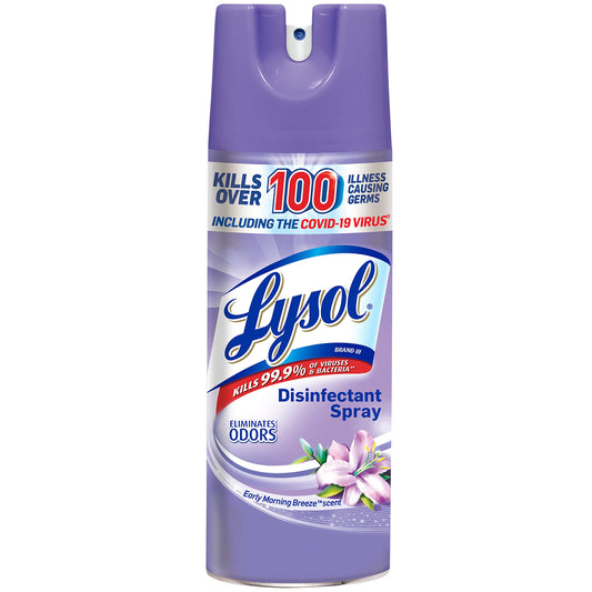 Lysol Disinfectant Spray, Sanitizing And Antibacterial Spray, For Disinfecting And Deodorizing, Early Morning Breeze, 1 Count, 12.5 Fl Oz Each, Packaging May Vary