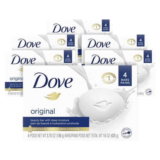 Dove Beauty Bar Original Moisturizing Bar Made With 14 Moisturizing Cream, Gentle For Soft Skin - 24 Count, 3.75 Oz Each