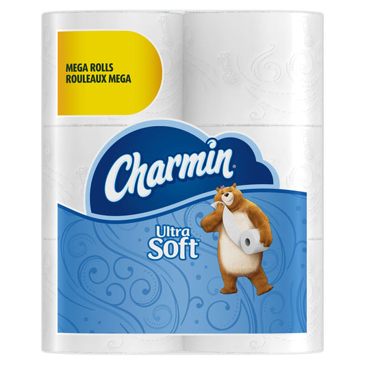 Charmin Ultra Soft Mega Roll Toilet Paper, Mega, 24 Count 1704 Count (pack Of 4)