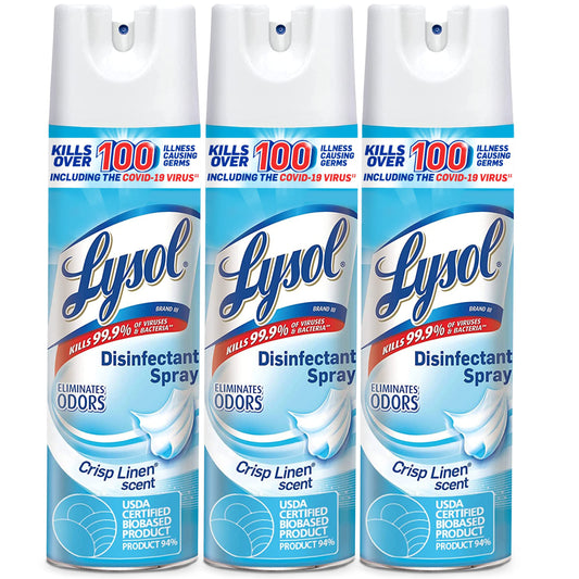 Lysol Disinfectant Spray, Sanitizing And Antibacterial Spray, For Disinfecting And Deodorizing, Early Morning Breeze, 3 Count, 19 Fl Oz Each Blue 1.19 Pound (pack Of 3)