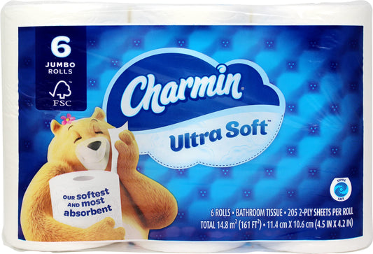 Charmin Ultra Soft Jumbo Rolls Septic Safe 6 Roll (pack Of 1)