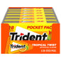 Trident Tropical Twist Sugar Free Gum, 6 Pocket Packs Of 28 Pieces (168 Total Pieces) Tropical Twist 28 Count (pack Of 6)