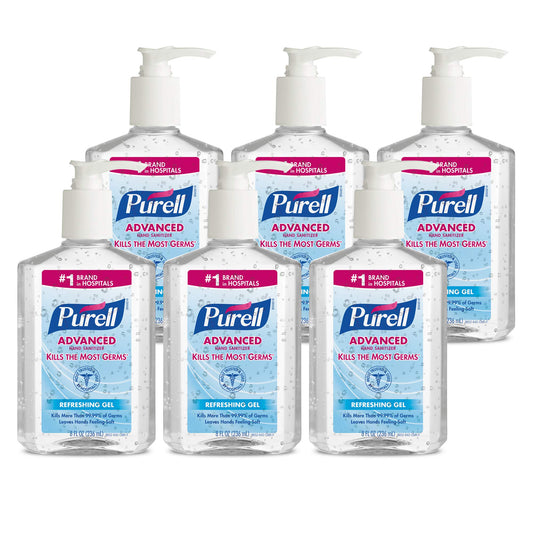 Purell Advanced Hand Sanitizer Refreshing Gel, 8 Fl Oz Pump Bottle (pack Of 6) - 9652-04-ec