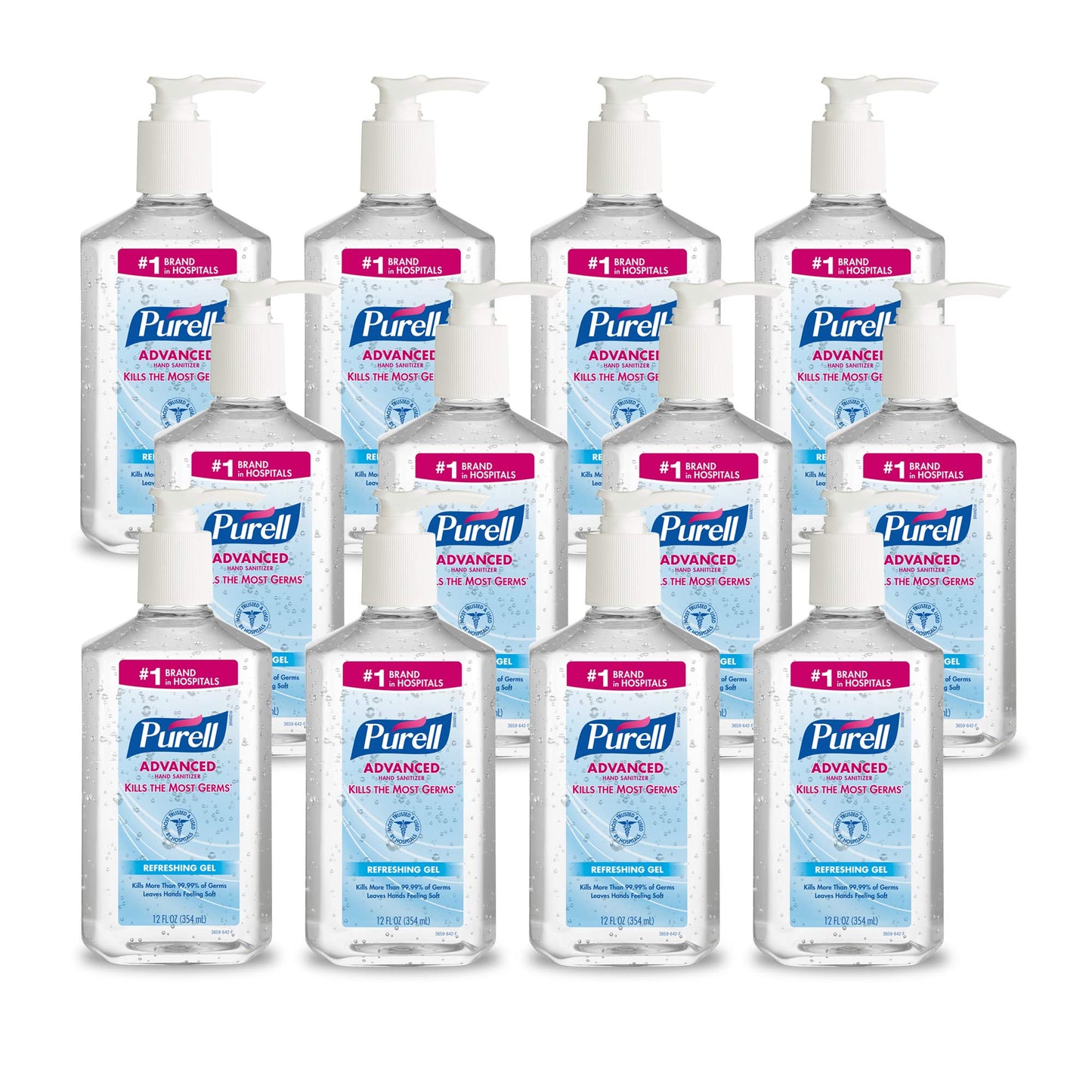 Purell Advanced Hand Sanitizer Refreshing Gel, Clean Scent, 12 Fl Oz Pump Bottle (pack Of 12) - 3659-12 Clean 12 Fl Oz (pack Of 12)