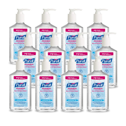 Purell Advanced Hand Sanitizer Refreshing Gel, Clean Scent, 12 Fl Oz Pump Bottle (pack Of 12) - 3659-12 Clean 12 Fl Oz (pack Of 12)