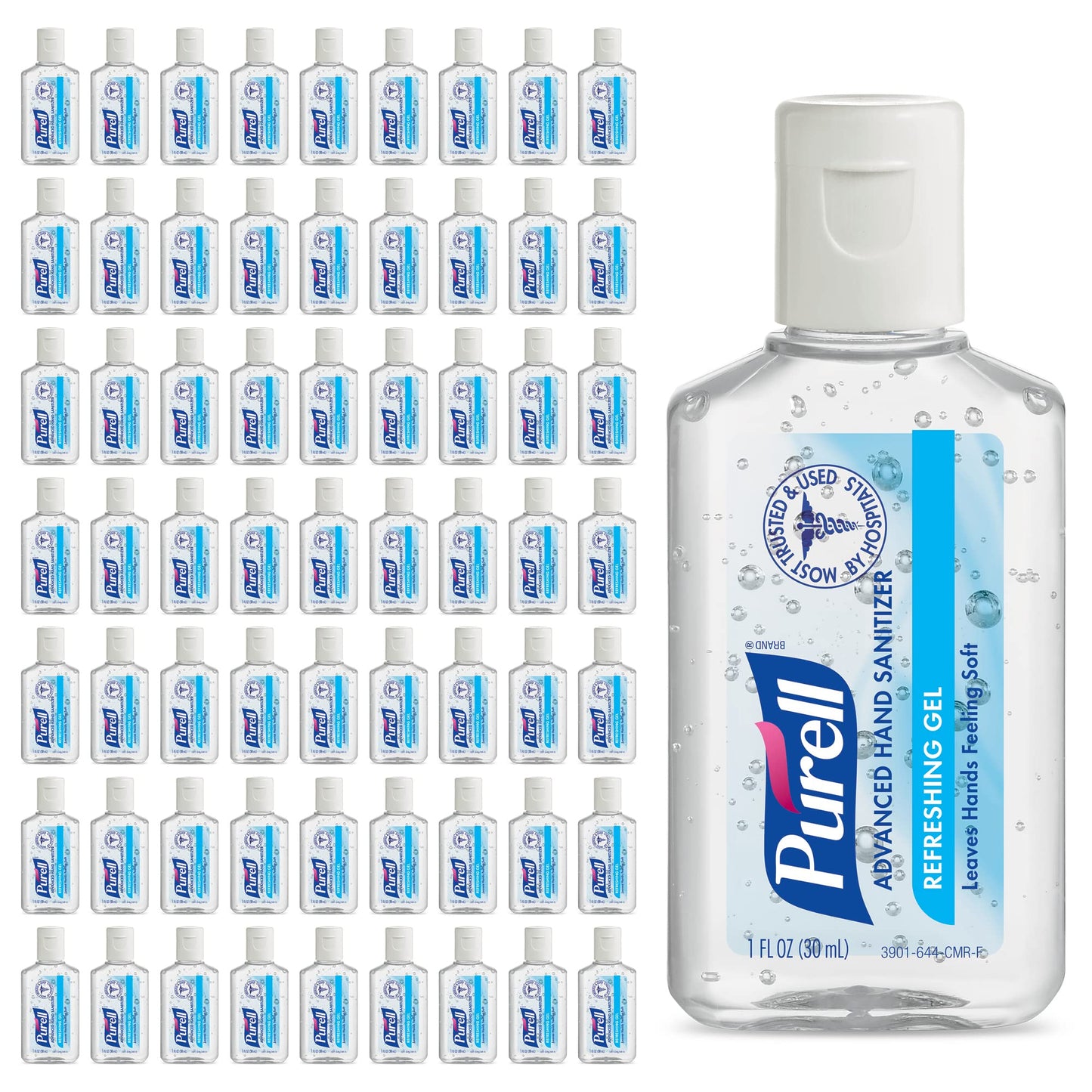 Purell Advanced Hand Sanitizer Refreshing Gel, Clean Scent, 1 Fl Oz Travel Size Flip-cap Bottle (pack Of 72) - 3901-72-cmr 1 Fl Oz (pack Of 72)