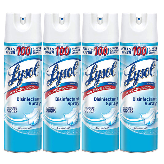 Lysol Disinfectant Spray, Crisp Linen, 76oz (4x19oz)