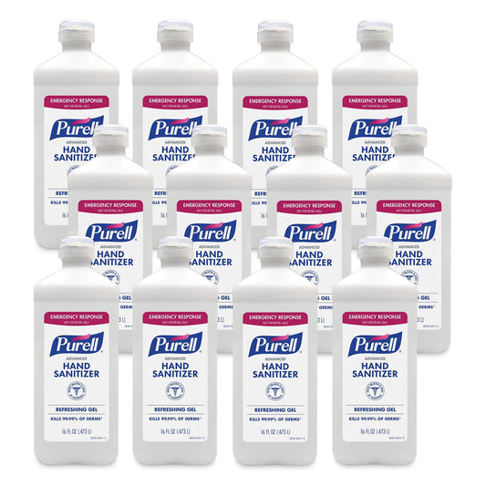 Purell Advanced Hand Sanitizer Refreshing Gel, Clean Scent, 16 Fl Oz Flip Cap Bottle (pack Of 12) - 9636-12-s 16 Fl Oz (pack Of 12)