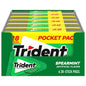 Trident Spearmint Sugar Free Gum, 6 Pocket Packs Of 28 Pieces (168 Total Pieces) Spearmint 28 Count (pack Of 6)