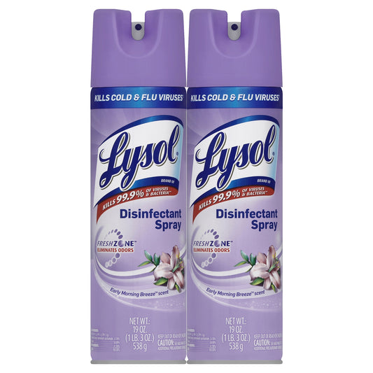 Lysol Disinfectant Spray, Early Morning Breeze, 38oz (2x19oz) Early Morning Breeze 1.19 Pound (pack Of 2)