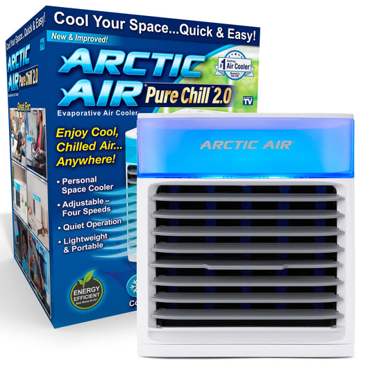 Arctic Air Pure Chill 2.0 Evaporative Air Cooler By Ontel - Powerful, Quiet, Lightweight And Portable Space Cooler With Hydro-chill Technology For Bedroom, Office, Living Room & More