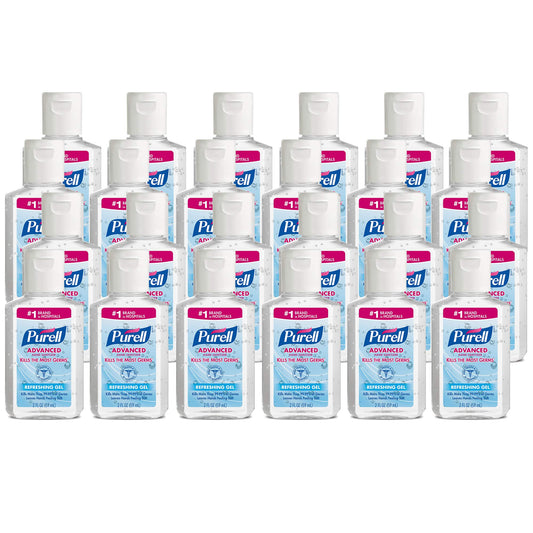 Purell Advanced Hand Sanitizer Refreshing Gel, Clean Scent, 2 Fl Oz Travel Size Flip-cap Bottle (pack Of 24) - 9605-24 2 Fl Oz (pack Of 24)