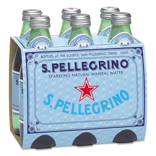 San Pellegrino 80087 Sparkling Natural Mineral Water, 8 Oz Bottle, 24carton