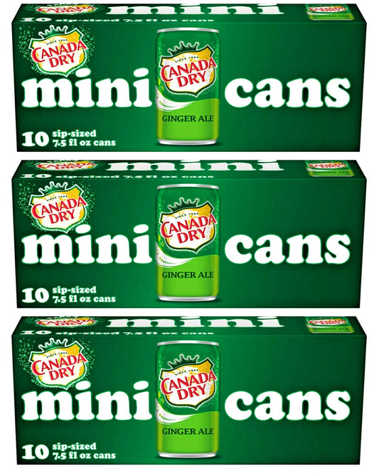 Canada Dry Ginger Ale - 10pk7.5 Fl Oz Mini Cans, Total 30 Cans