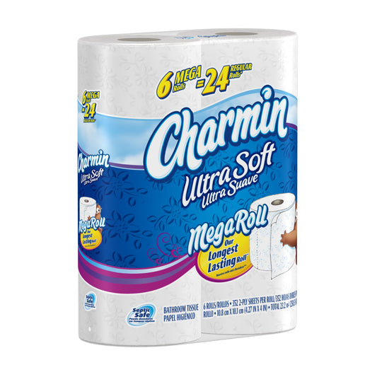 Charmin Ultra Soft Toilet Paper 6 Mega Rolls 24 Regular Rolls