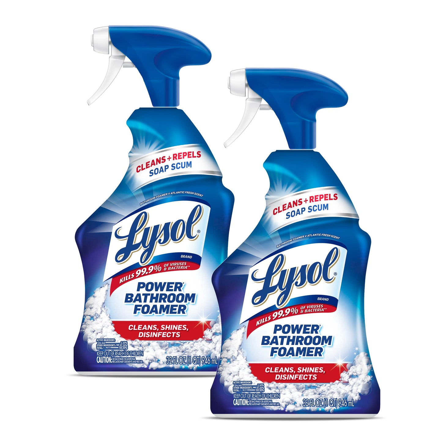 Lysol Power Bathroom Foamer Spray, 22 Fl Oz (pack Of 2)