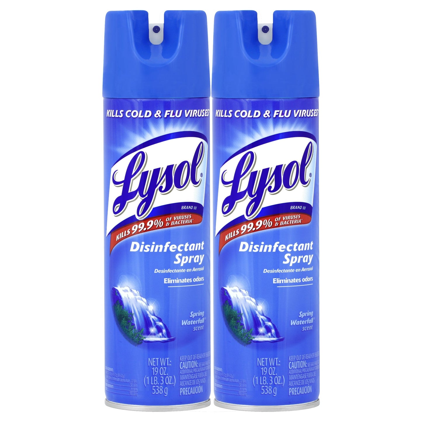 Lysol Disinfectant Spray, Spring Waterfall, 38oz (2x19oz) Spring Waterfall 2.38 Pound (pack Of 1)