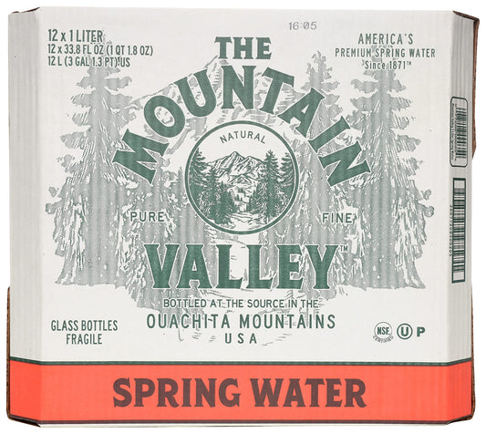 Mountain Valley Water, Water Spring, 33.8 Fl Oz, 12 Pack