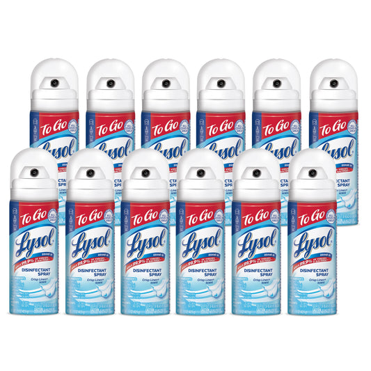 Lysol Disinfectant Spray - To Go - Crisp Linen, 1.5 Oz (pack Of 12) 1.5 Ounce (pack Of 12)