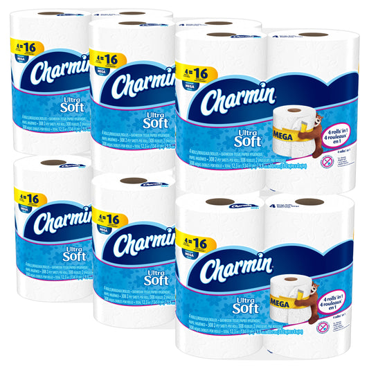 Charmin Ultra Soft Toilet Paper, Bath Tissue, Mega Roll, 24 Count, 4 Count (pack Of 6)
