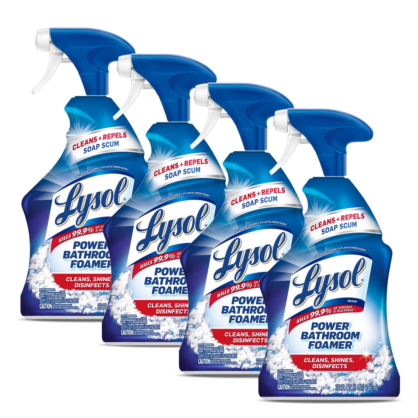 Lysol Power Bathroom Foamer Spray, 22 Fl Oz (pack Of 4) 32 Fl Oz (pack Of 4)