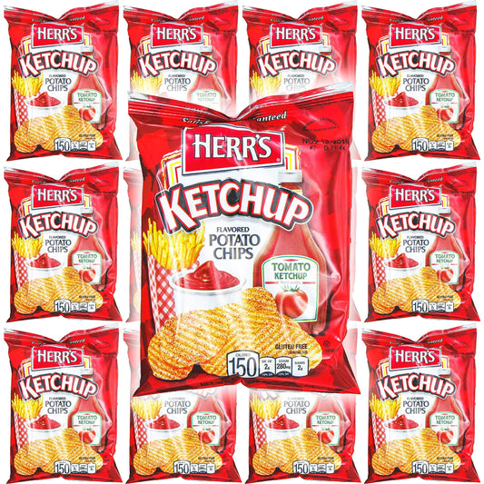 Herrs Ketchup Flavor Potato Chips, 1oz Bag (pack Of 12, Total Of 12 Oz)